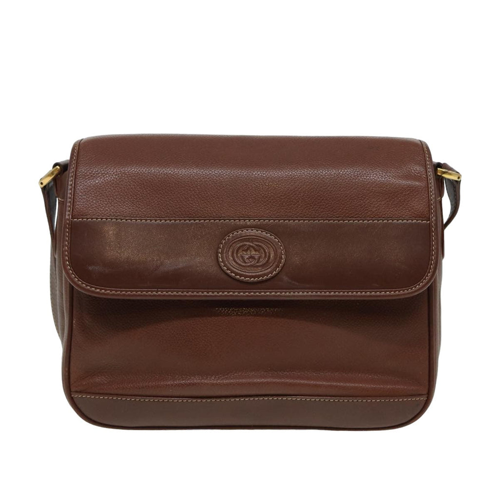 GUCCI Shoulder Bag Leather Brown 001 14 0925 ep4642