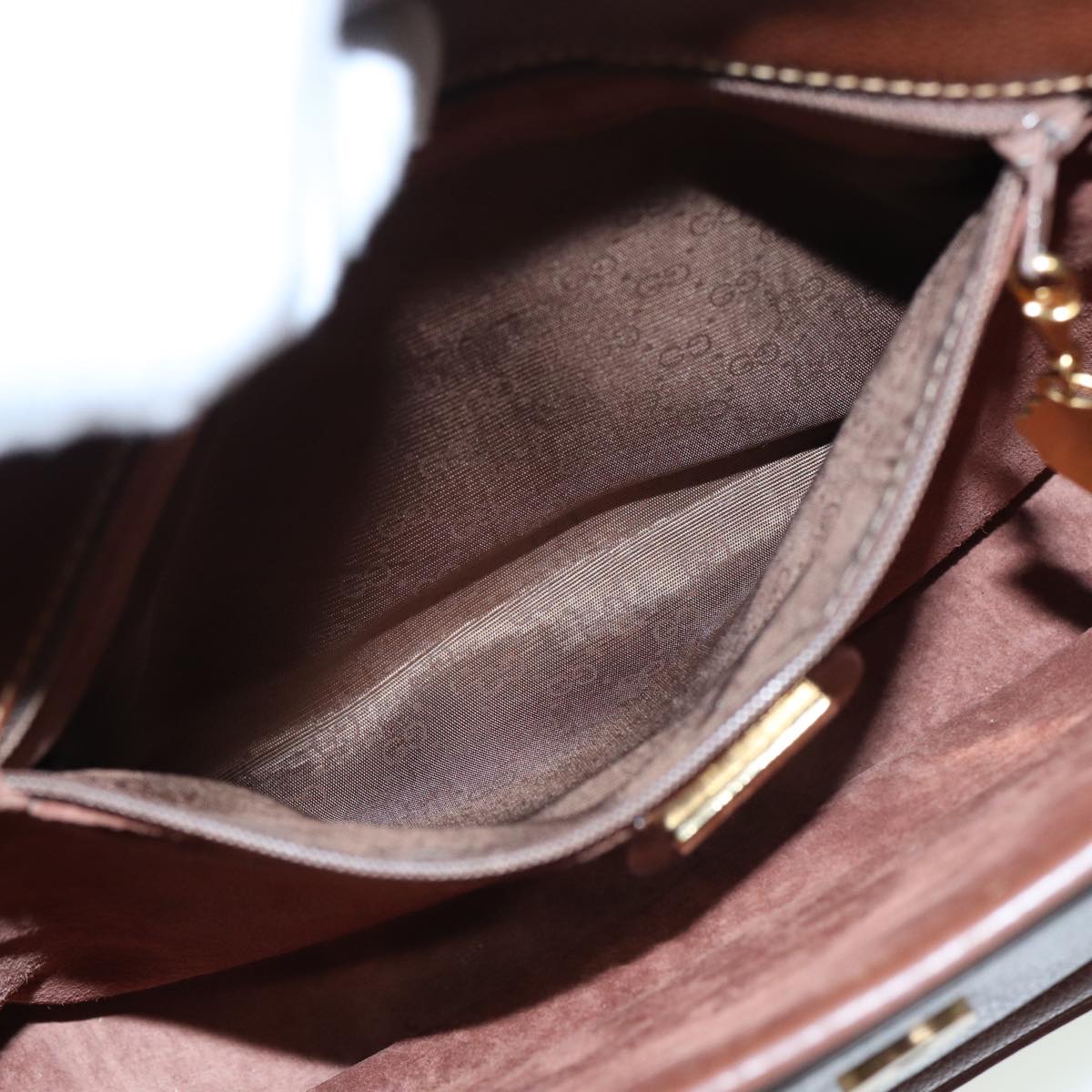 GUCCI Shoulder Bag Leather Brown 001 14 0925 ep4642