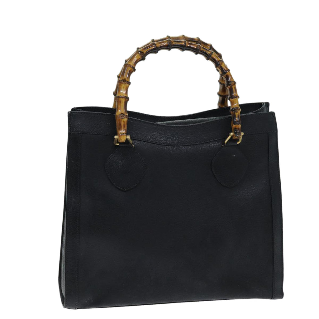 GUCCI Bamboo Hand Bag Leather Black 002 1186 0260 ep4643
