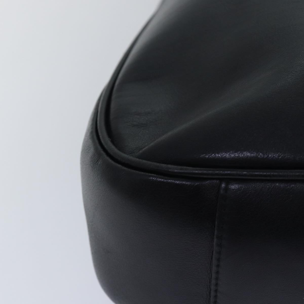 GUCCI Bamboo Hand Bag Leather 2way Black 001 1577 ep4654