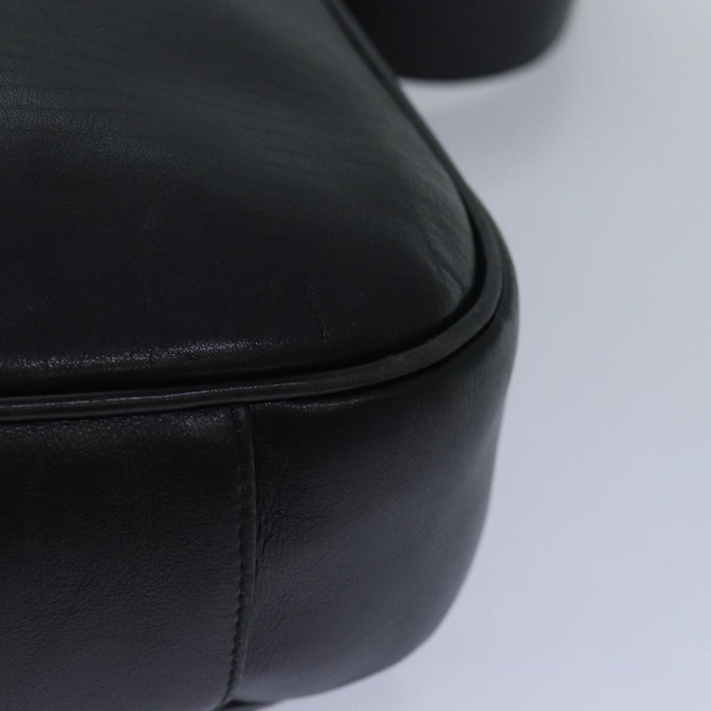 GUCCI Bamboo Hand Bag Leather 2way Black 001 1577 ep4654