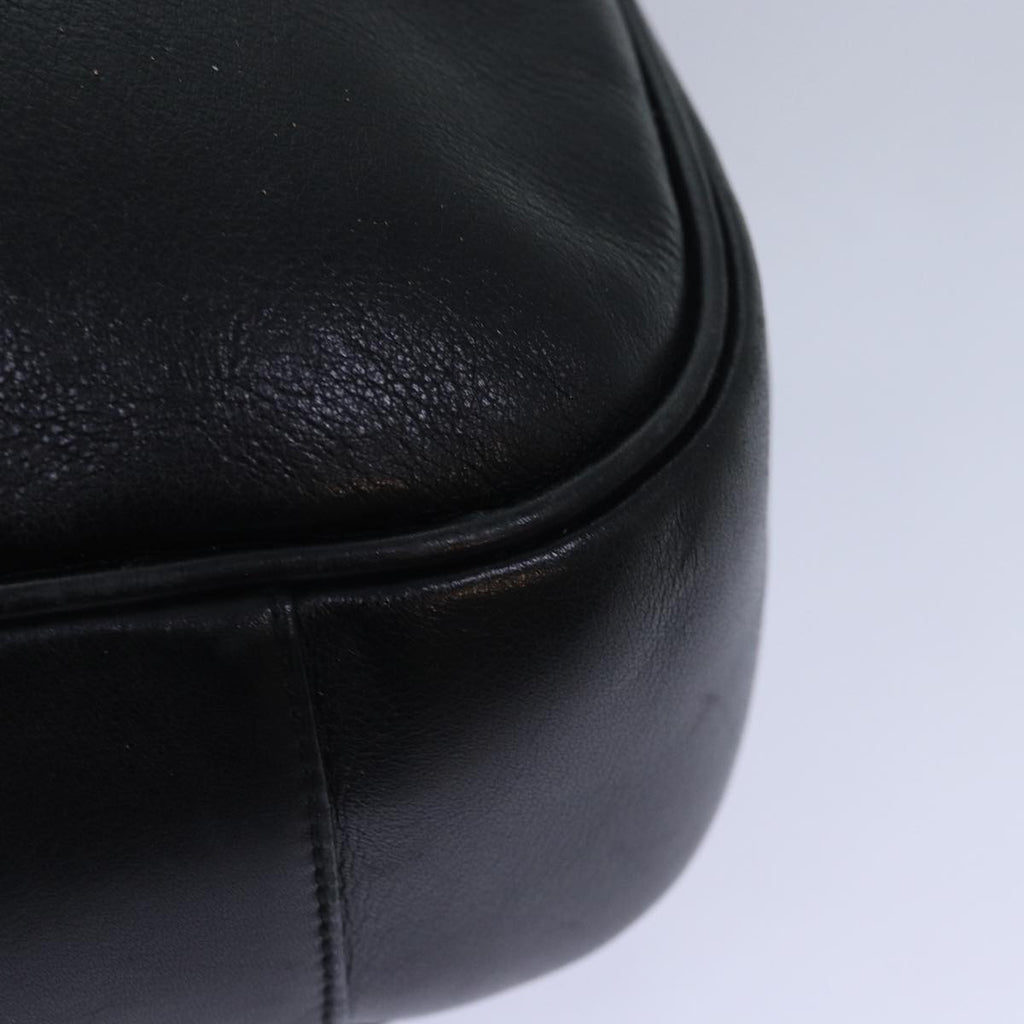 GUCCI Bamboo Hand Bag Leather 2way Black 001 1577 ep4654