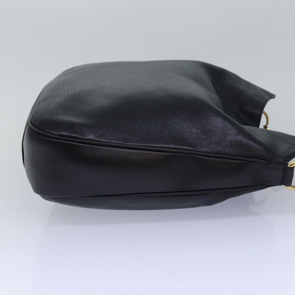 GUCCI Bamboo Hand Bag Leather 2way Black 001 1577 ep4654