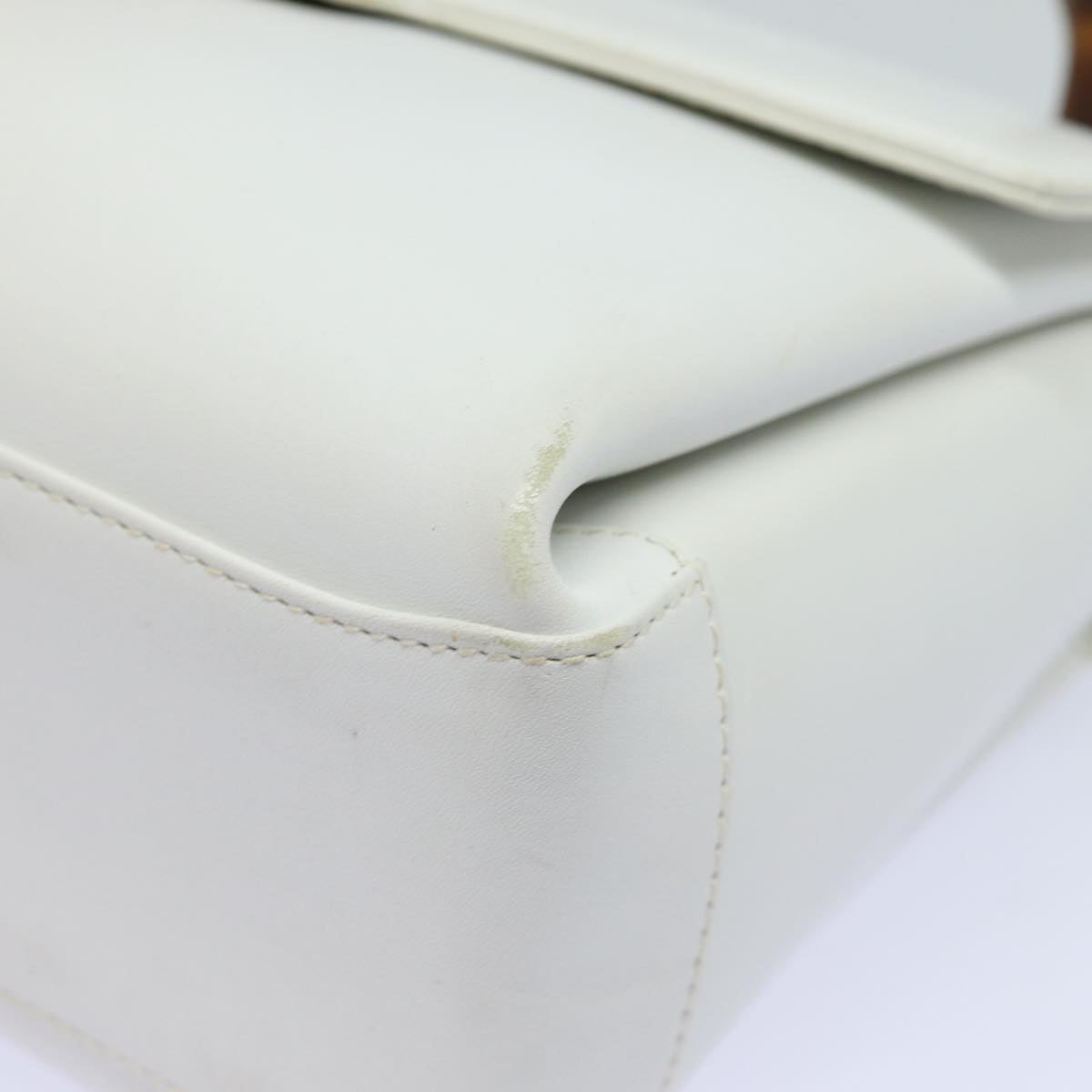 GUCCI Bamboo Hand Bag Leather White 000 23 0116 ep4660