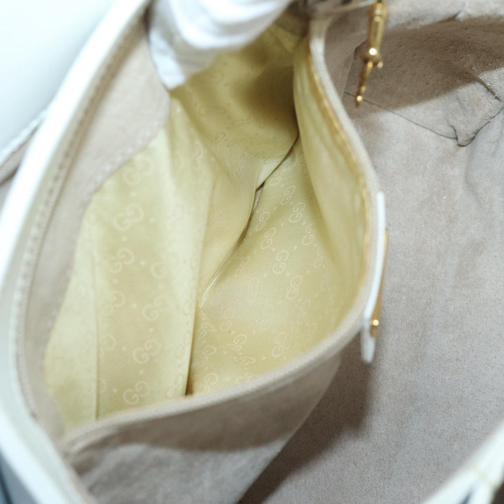 GUCCI Bamboo Hand Bag Leather White 000 23 0116 ep4660
