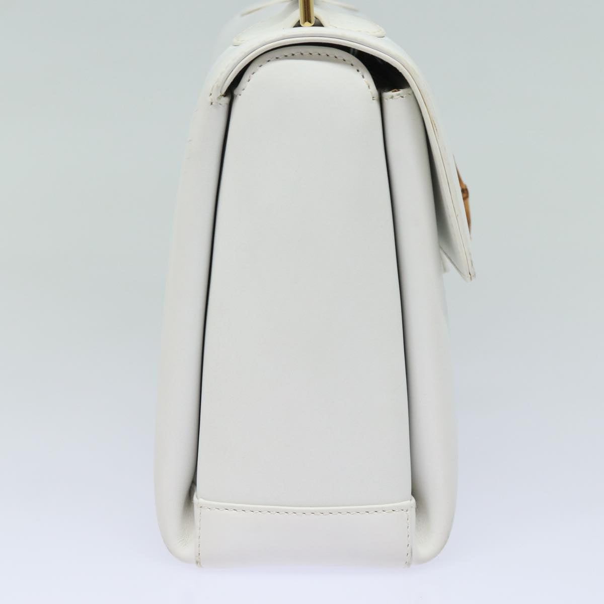 GUCCI Bamboo Hand Bag Leather White 000 23 0116 ep4660
