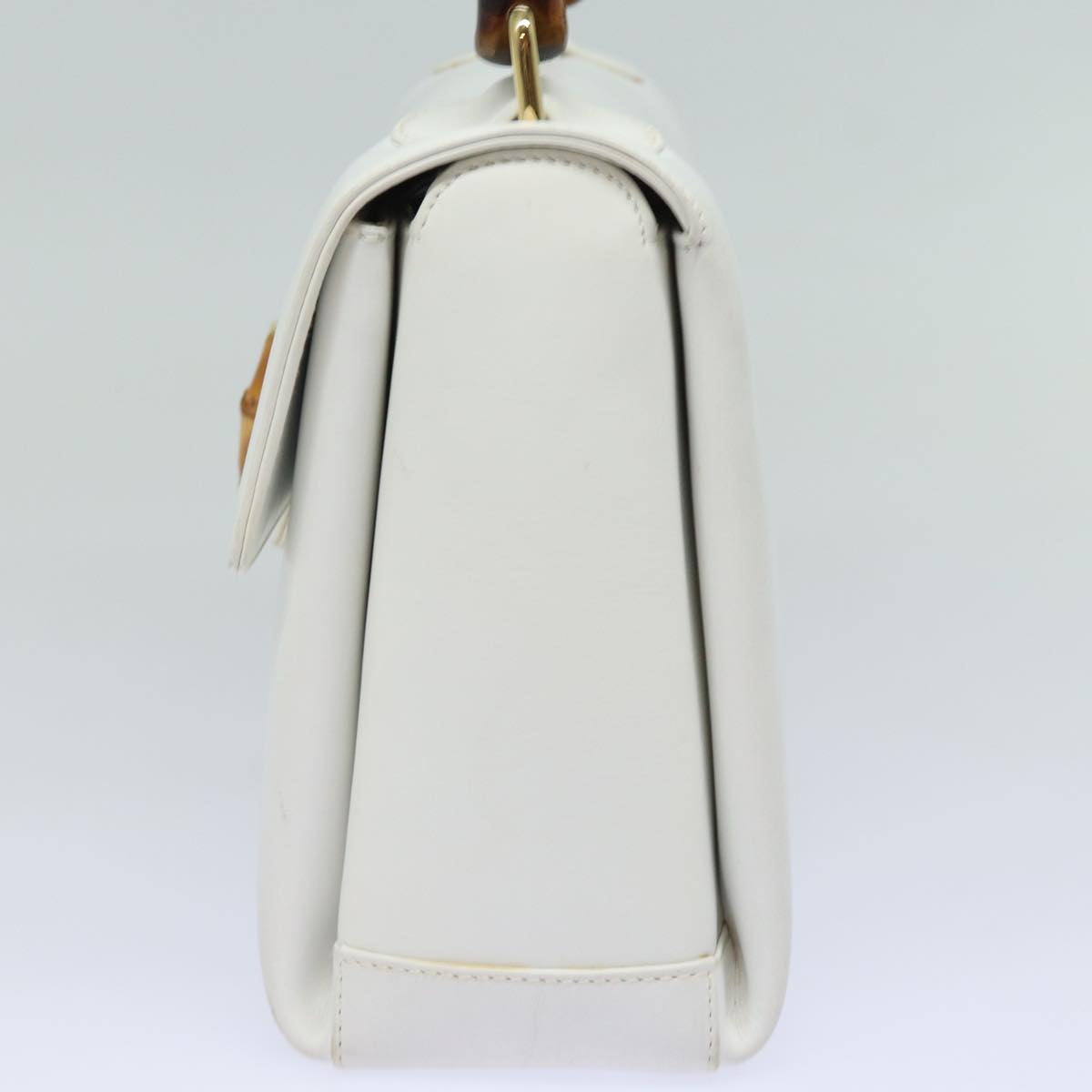 GUCCI Bamboo Hand Bag Leather White 000 23 0116 ep4660