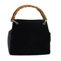GUCCI Bamboo Hand Bag Suede Leather Brown Black 000 3444 0580 ep4662