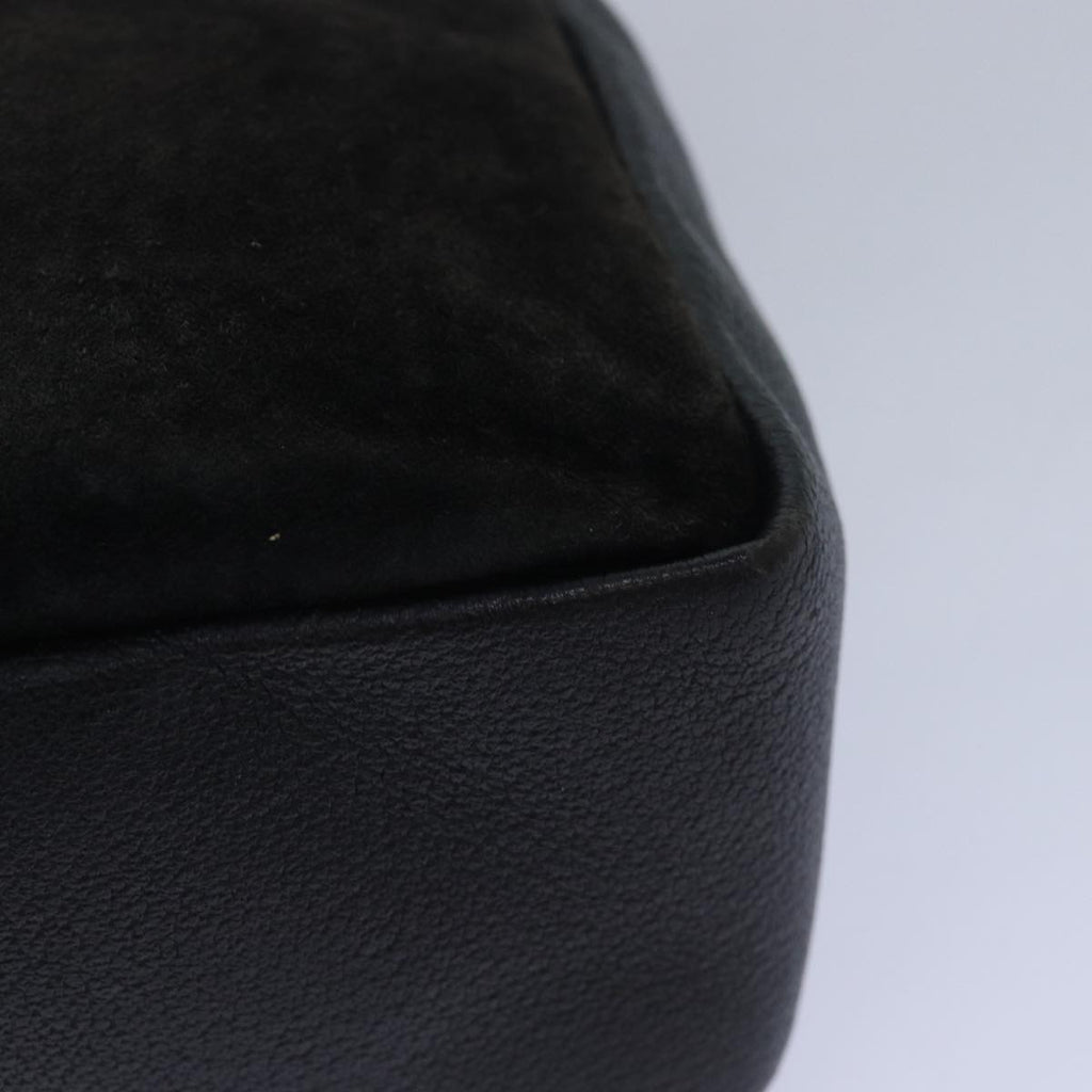 GUCCI Bamboo Hand Bag Suede Leather Brown Black 000 3444 0580 ep4662