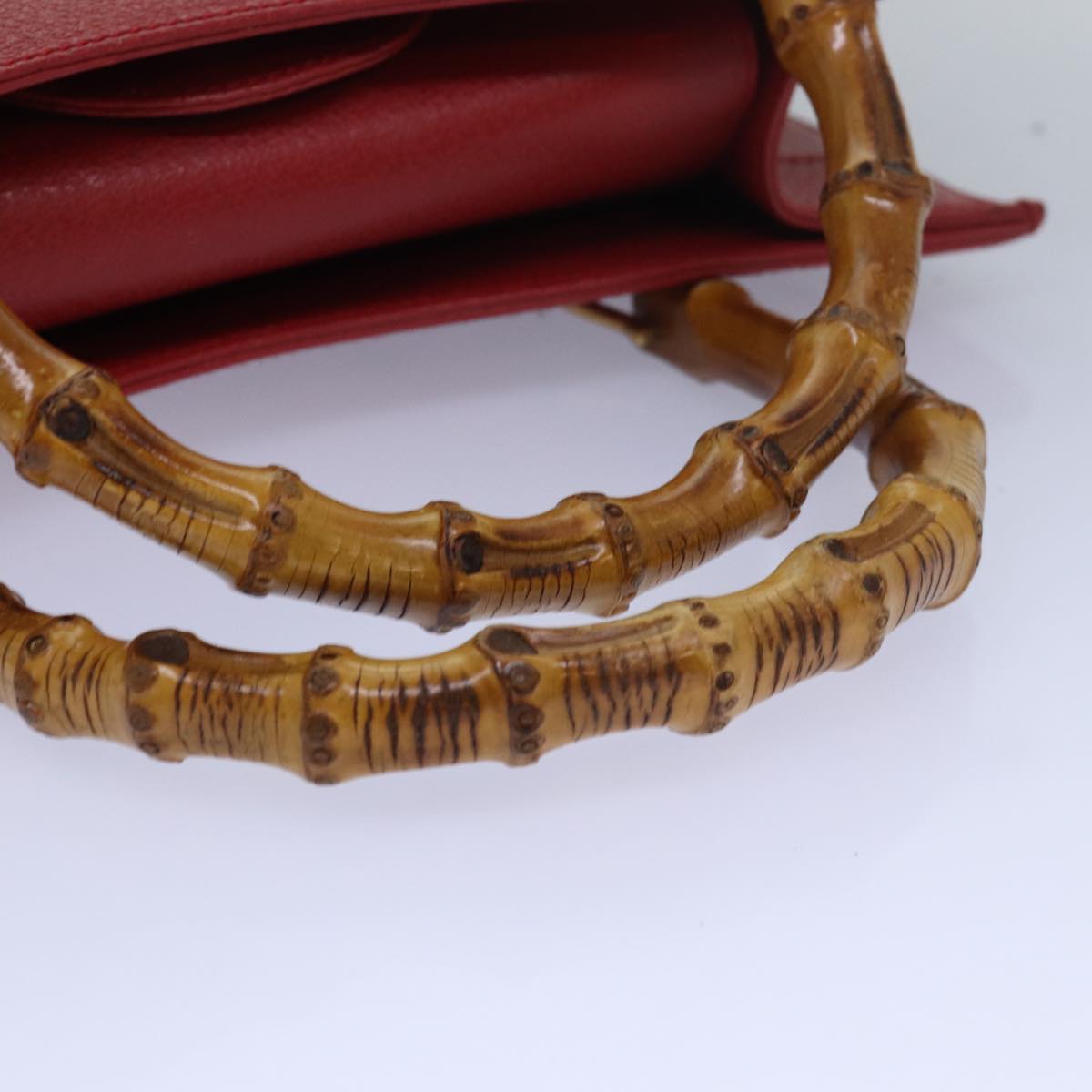 GUCCI Bamboo Hand Bag Leather Red 002 1186 0260 ep4665