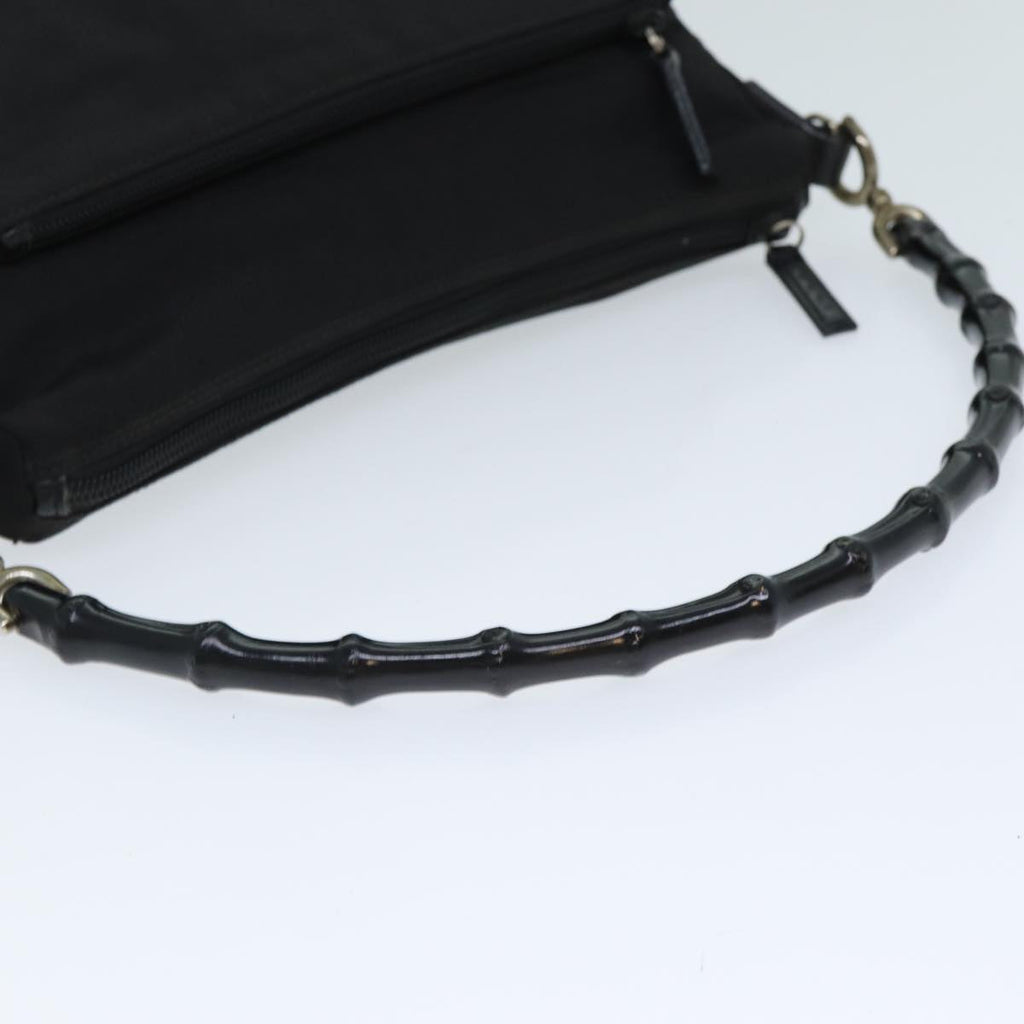 GUCCI Bamboo Hand Bag Nylon Black 000 0509 ep4666