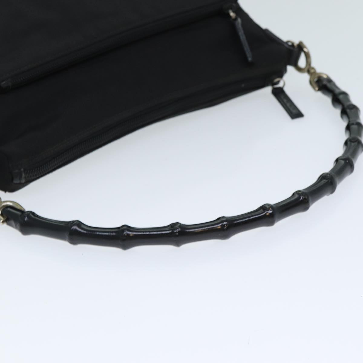 GUCCI Bamboo Hand Bag Nylon Black 000 0509 ep4666
