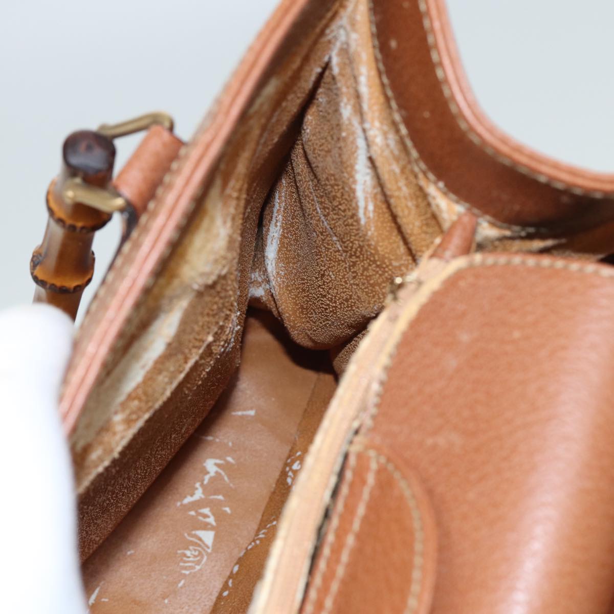 GUCCI Bamboo Hand Bag Leather Brown 002 1186 0260 ep4671