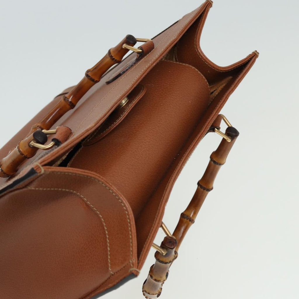 GUCCI Bamboo Hand Bag Leather Brown 002 1186 0260 ep4671
