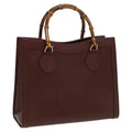 GUCCI Bamboo Hand Bag Leather Red 002 1186 0260 ep4674