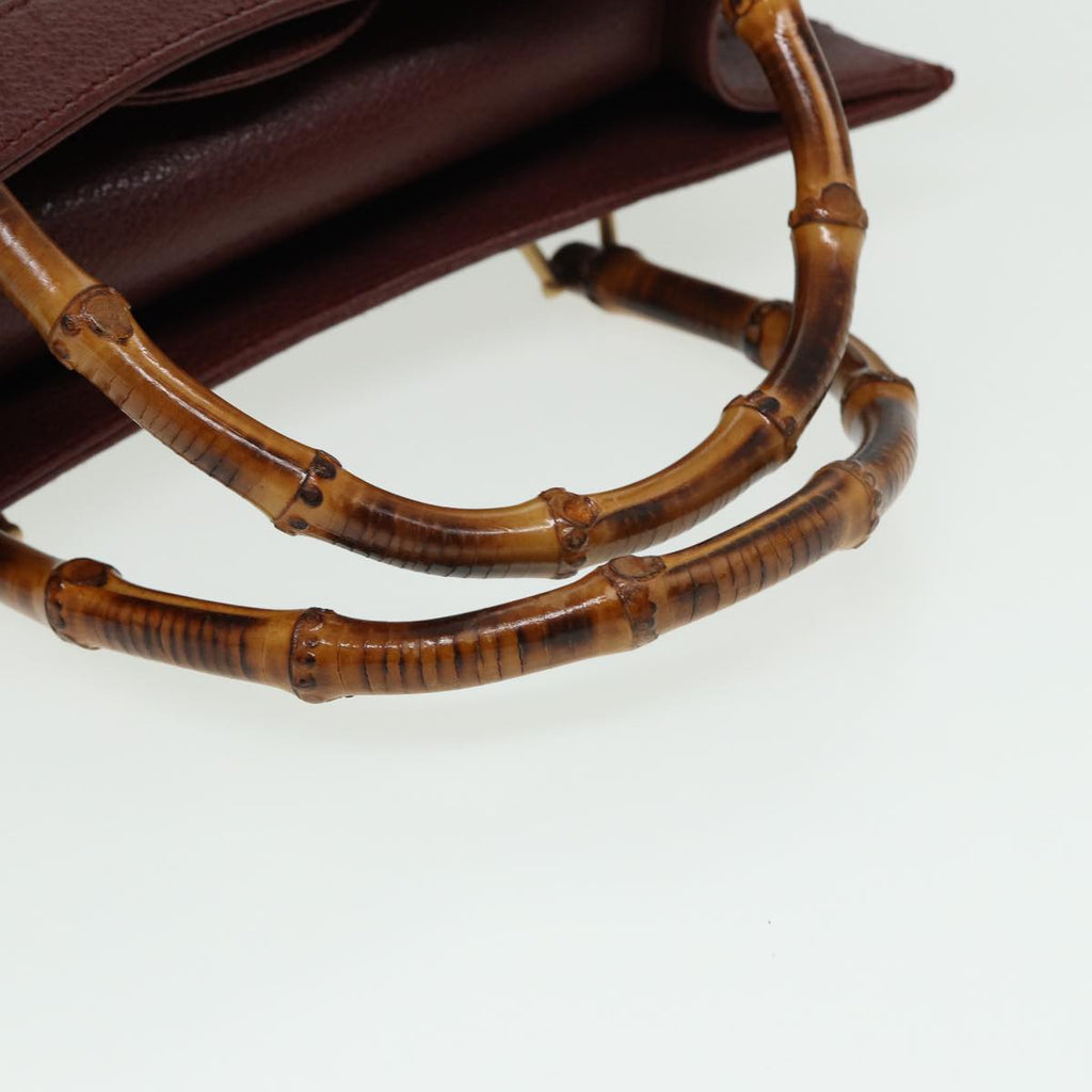 GUCCI Bamboo Hand Bag Leather Red 002 1186 0260 ep4674