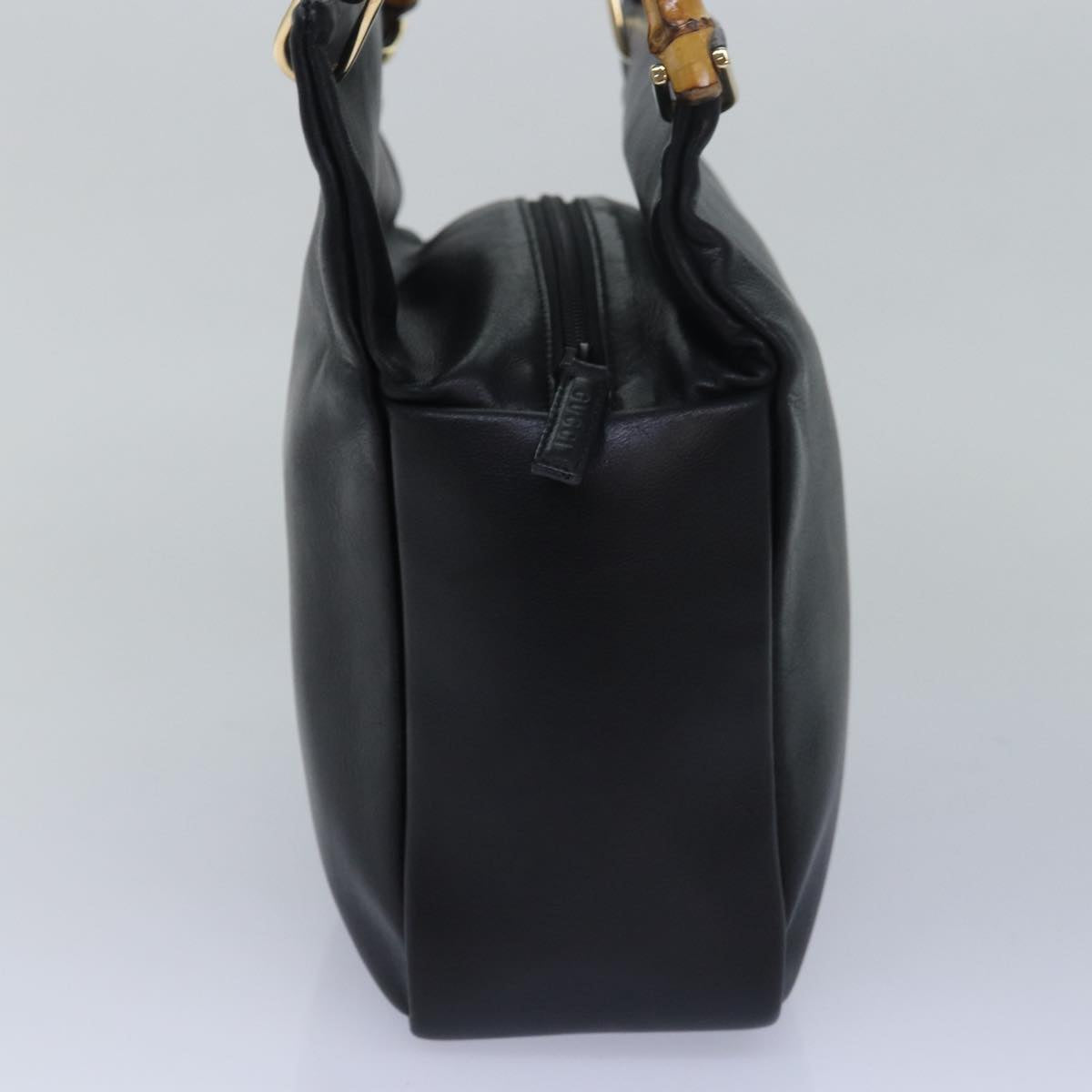 GUCCI Bamboo Hand Bag Leather Black 000 3444 0580 ep4677
