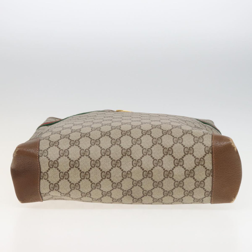 GUCCI GG Supreme Web Sherry Line Tote Bag PVC Beige Red Green ep4684