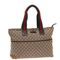 GUCCI GG Canvas Web Sherry Line Tote Bag Beige Green Red 155524 ep4699
