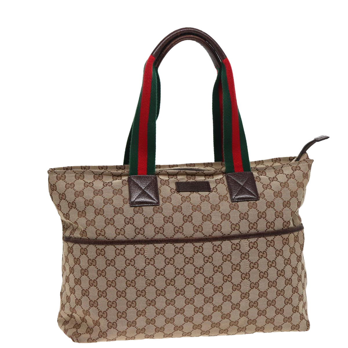 GUCCI GG Canvas Web Sherry Line Tote Bag Beige Green Red 155524 ep4699