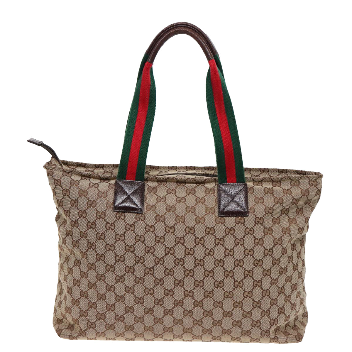 GUCCI GG Canvas Web Sherry Line Tote Bag Beige Green Red 155524 ep4699