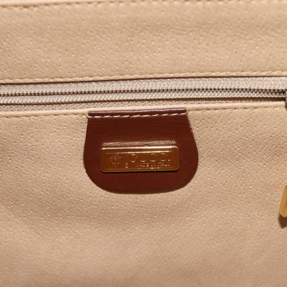 GUCCI Shoulder Bag Canvas Leather Brown ep4702