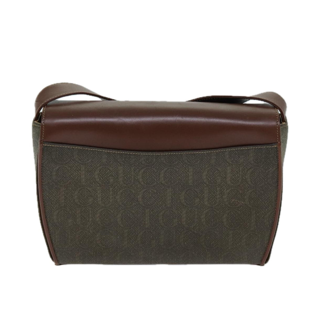 GUCCI Shoulder Bag Canvas Leather Brown ep4702