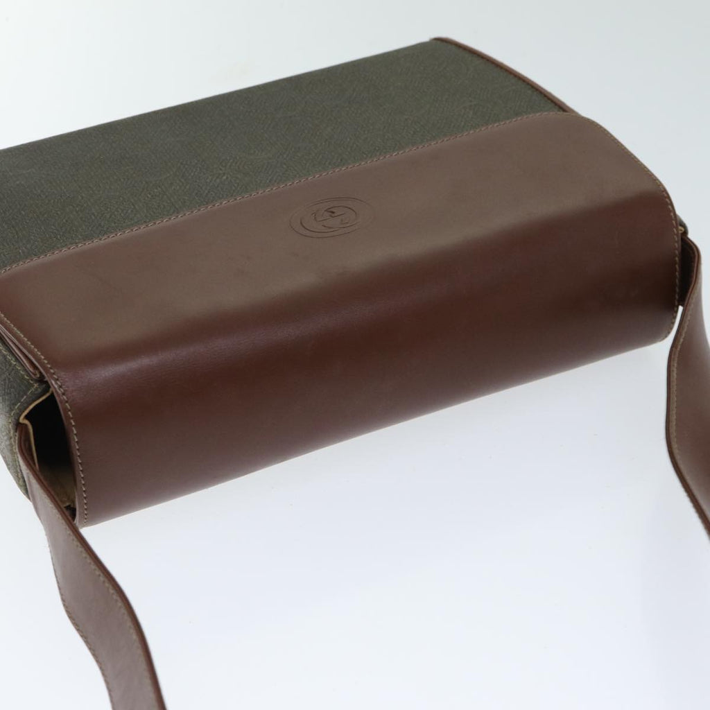 GUCCI Shoulder Bag Canvas Leather Brown ep4702