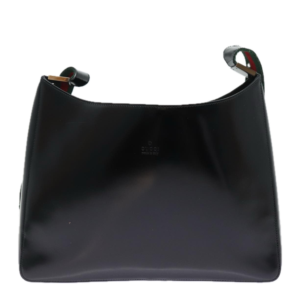GUCCI Web Sherry Line Shoulder Bag Enamel Black Red Green ep4721
