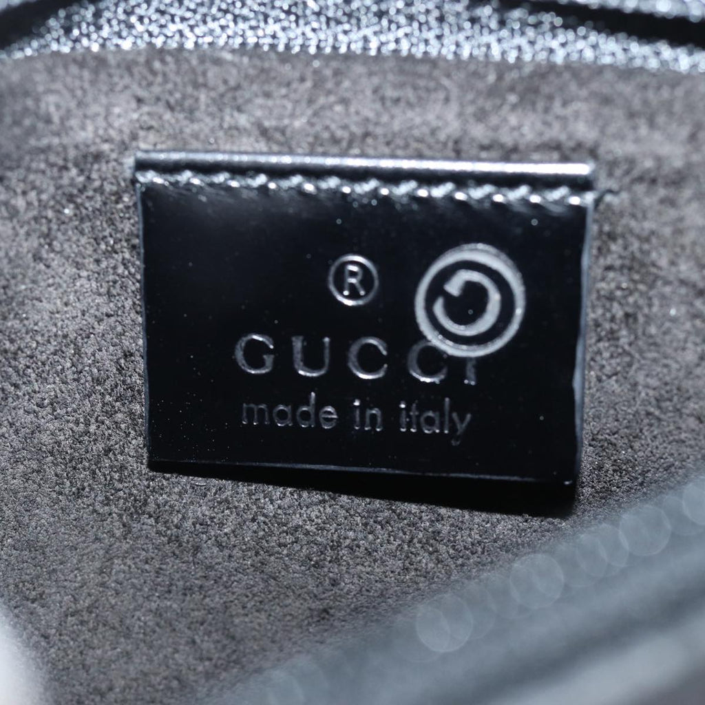 GUCCI Web Sherry Line Shoulder Bag Enamel Black Red Green ep4721