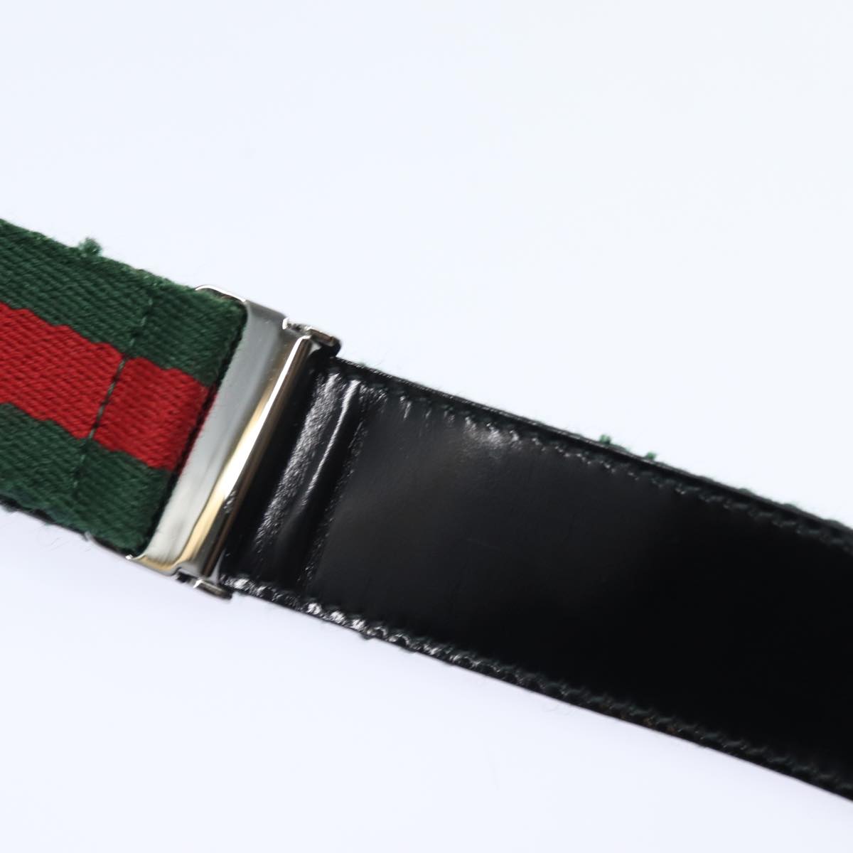 GUCCI Web Sherry Line Shoulder Bag Enamel Black Red Green ep4721