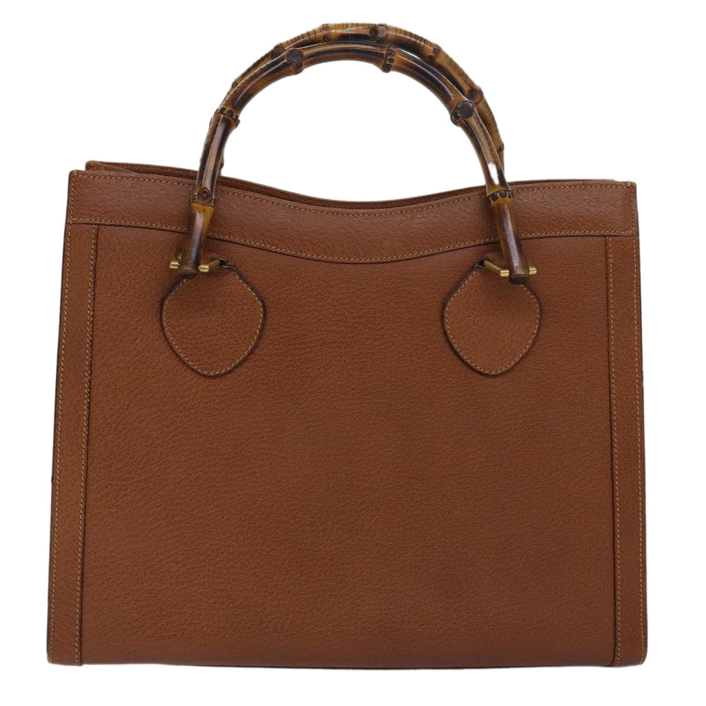 GUCCI Bamboo Hand Bag Leather Brown ep4740