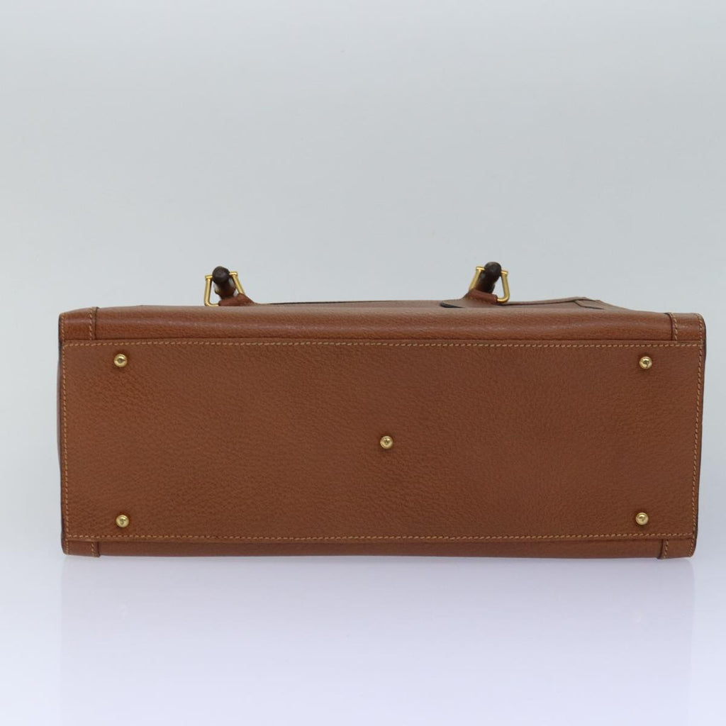 GUCCI Bamboo Hand Bag Leather Brown ep4740