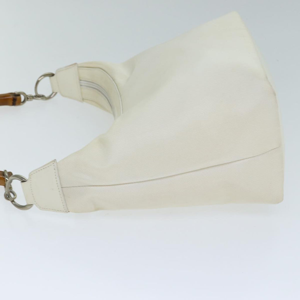 GUCCI Bamboo Shoulder Bag Nylon White 000 1956 0531 ep4742