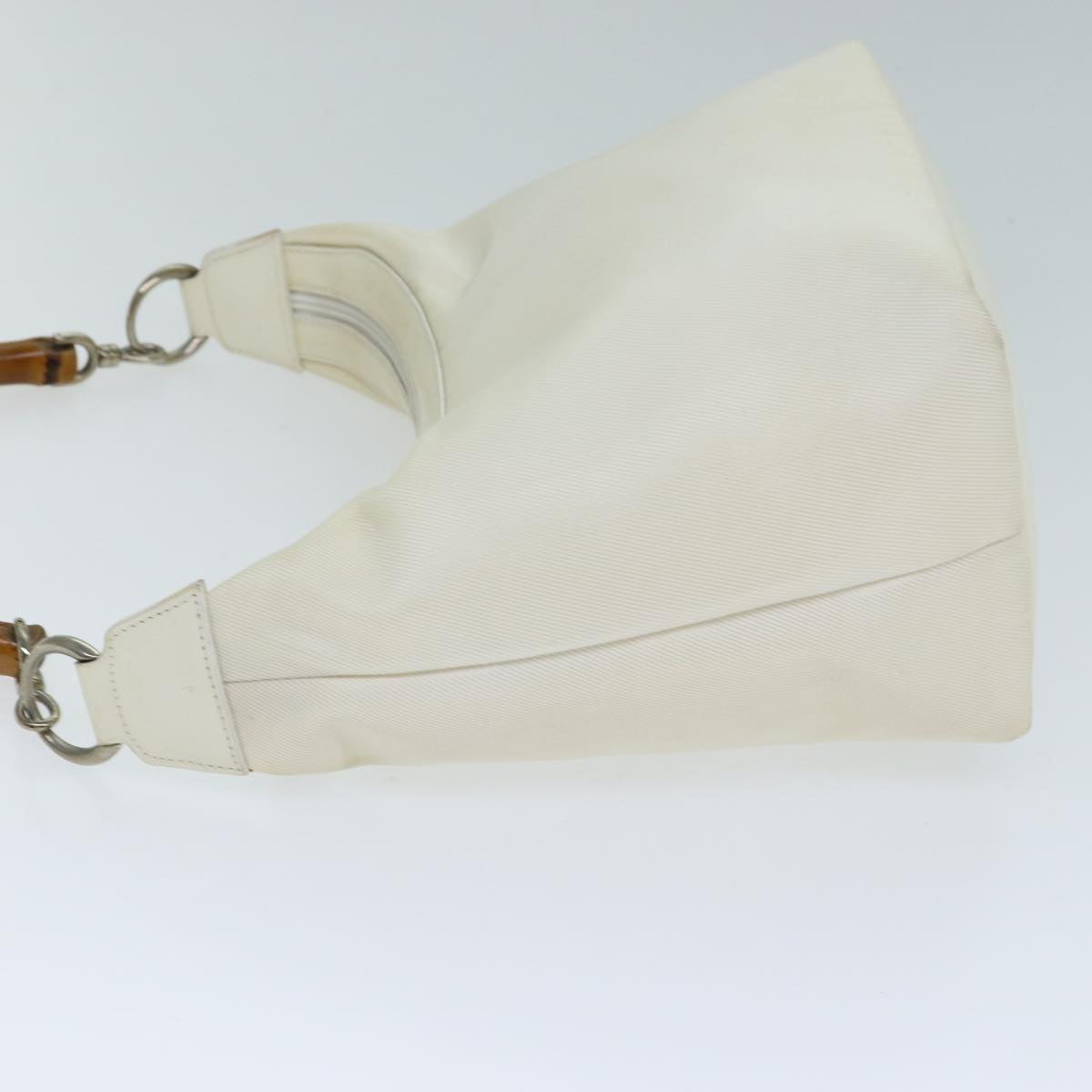 GUCCI Bamboo Shoulder Bag Nylon White 000 1956 0531 ep4742