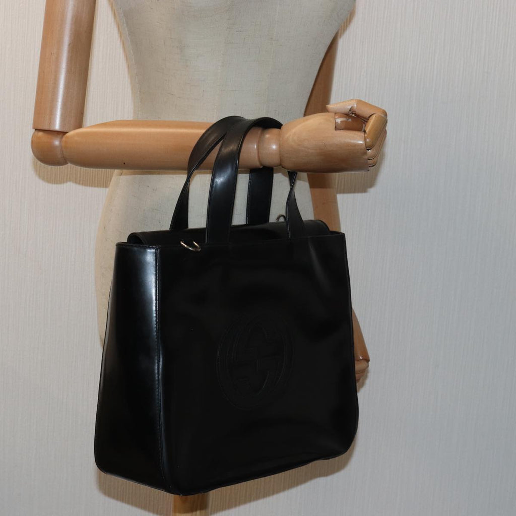 GUCCI Soho Hand Bag Patent leather Black 000 1013 0504 ep4745