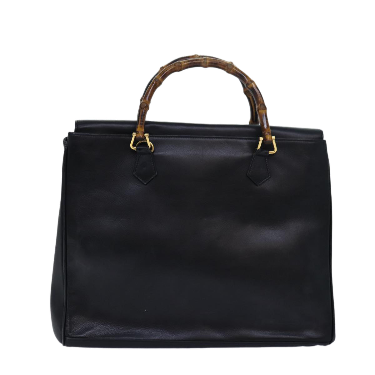 GUCCI Bamboo Hand Bag Leather Black ep4747