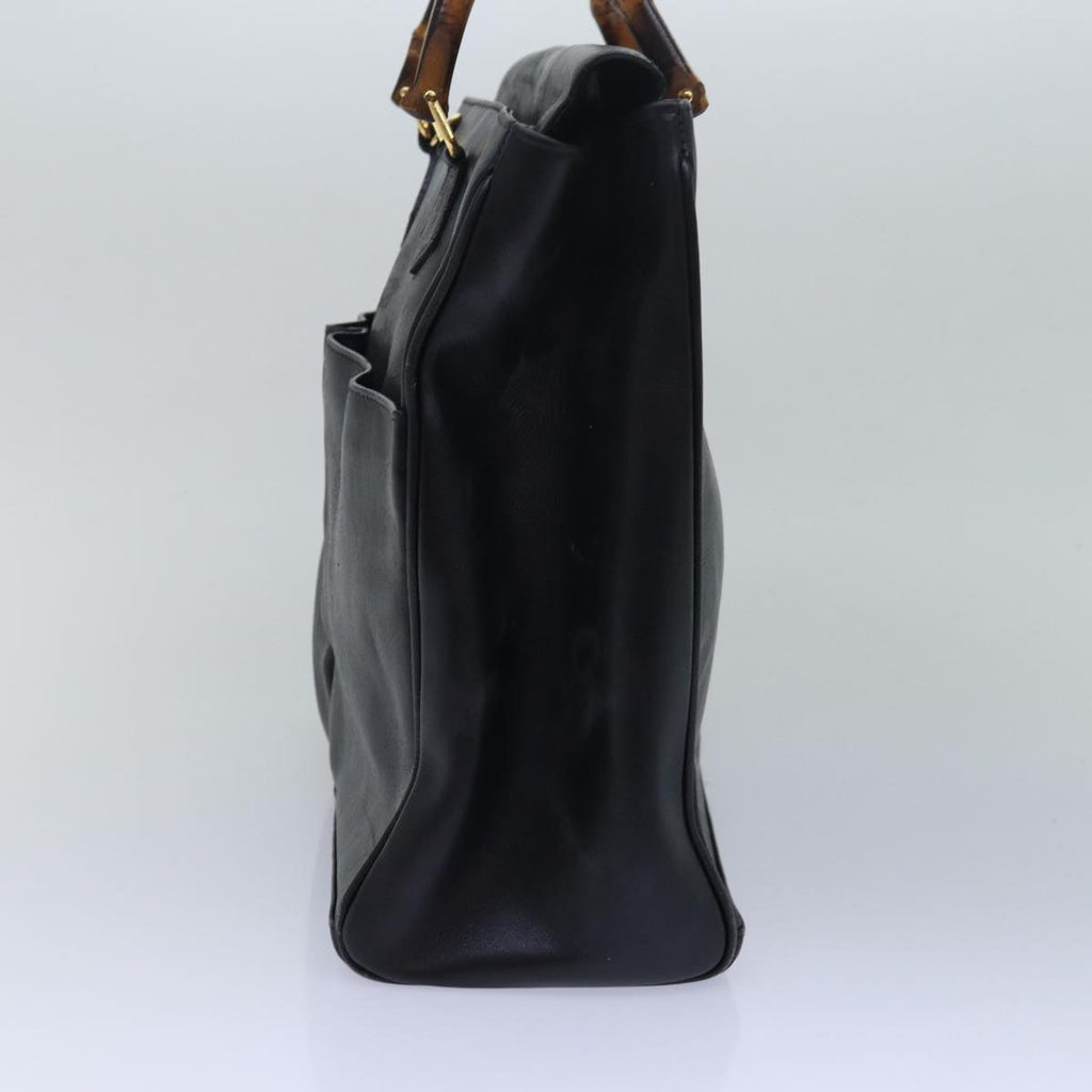 GUCCI Bamboo Hand Bag Leather Black ep4747
