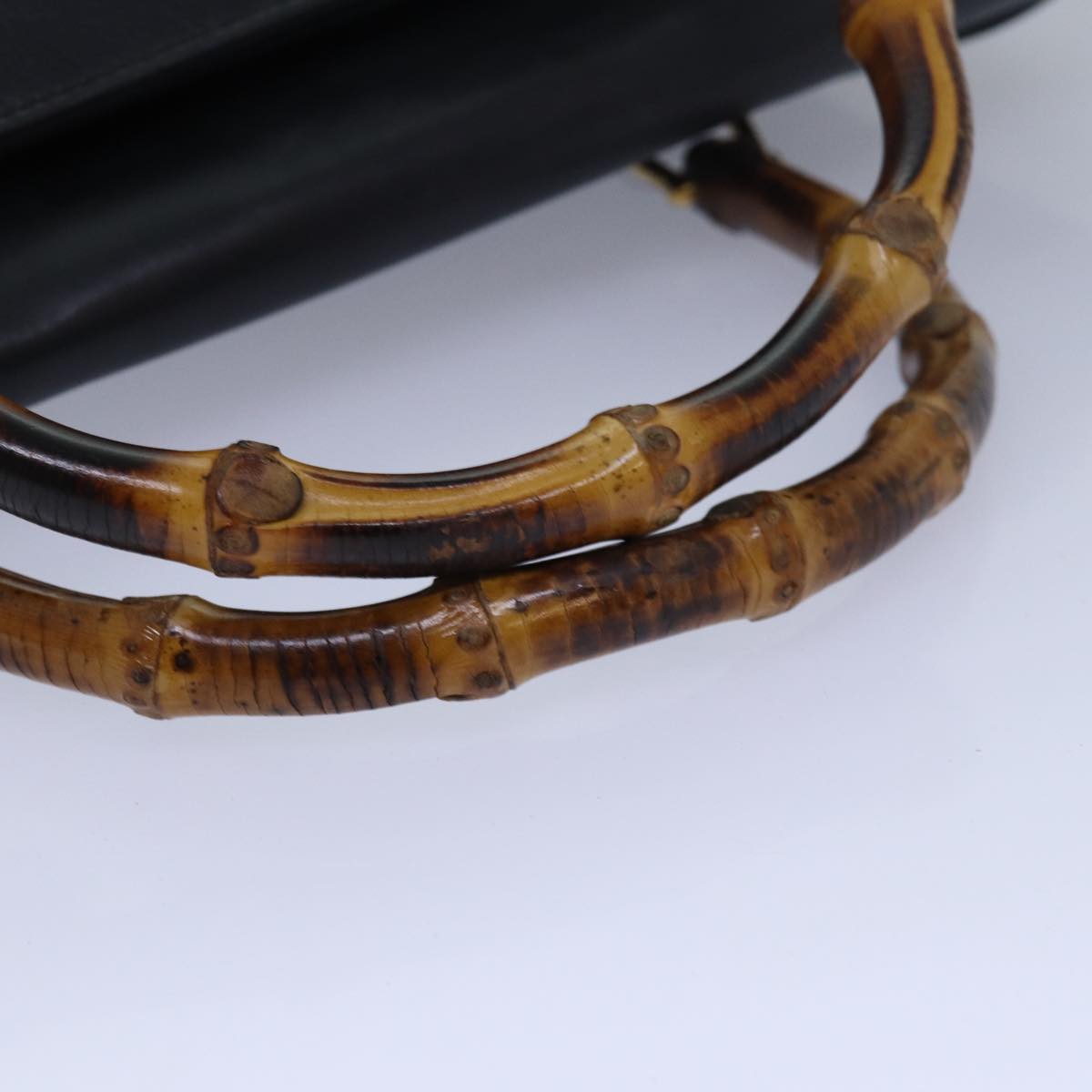 GUCCI Bamboo Hand Bag Leather Black ep4747