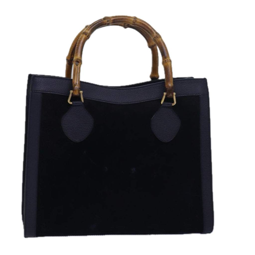 GUCCI Bamboo Hand Bag Suede Navy 002 123 0260 ep4750