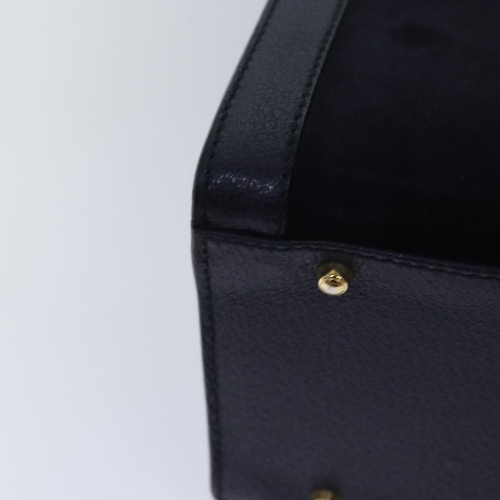 GUCCI Bamboo Hand Bag Suede Navy 002 123 0260 ep4750