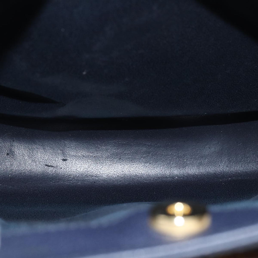 GUCCI Bamboo Hand Bag Suede Navy 002 123 0260 ep4750