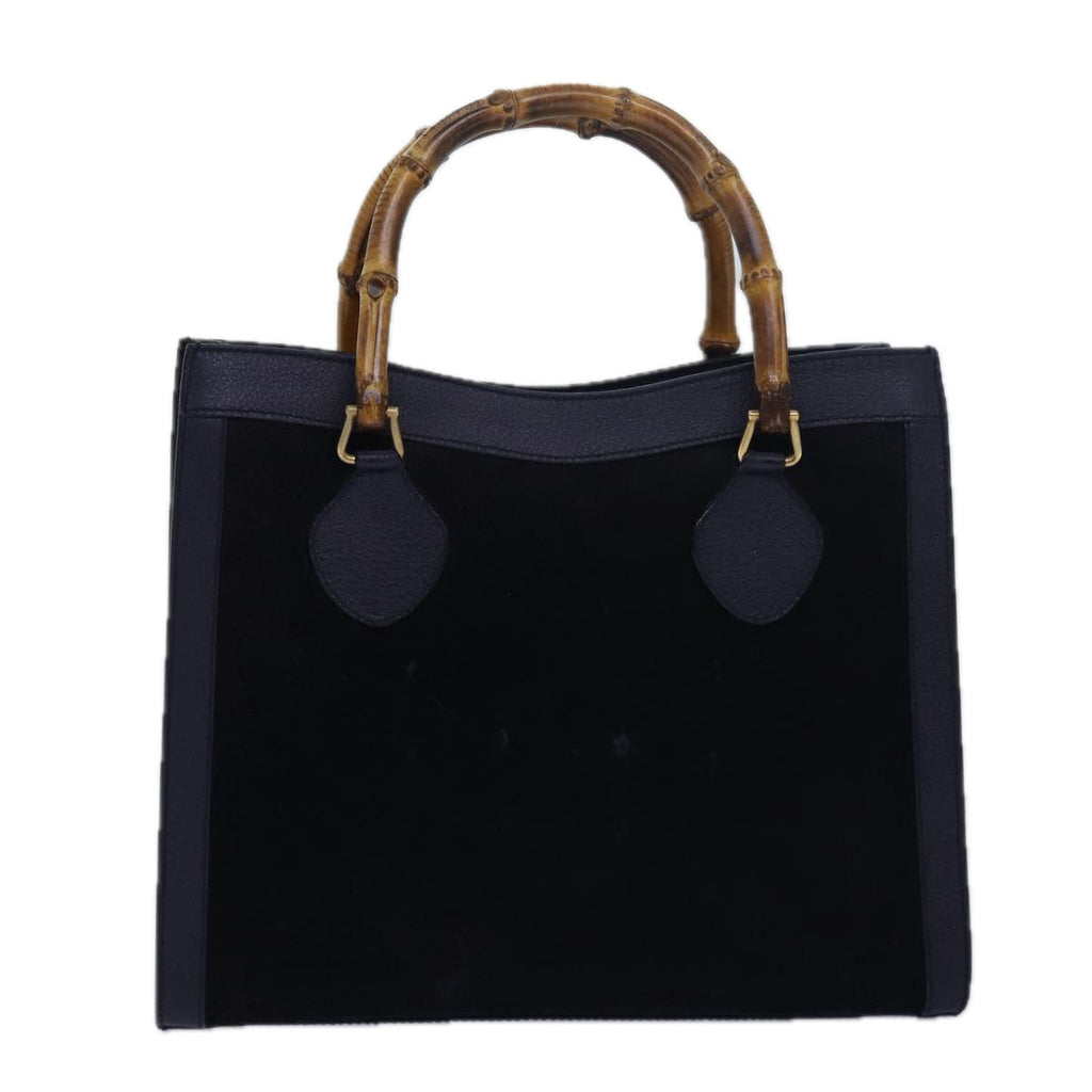 GUCCI Bamboo Hand Bag Suede Navy 002 123 0260 ep4750