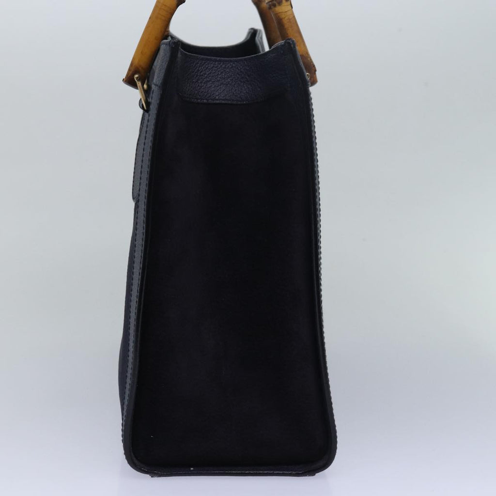 GUCCI Bamboo Hand Bag Suede Navy 002 123 0260 ep4750