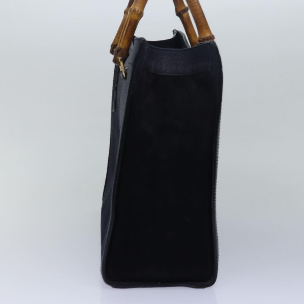 GUCCI Bamboo Hand Bag Suede Navy 002 123 0260 ep4750