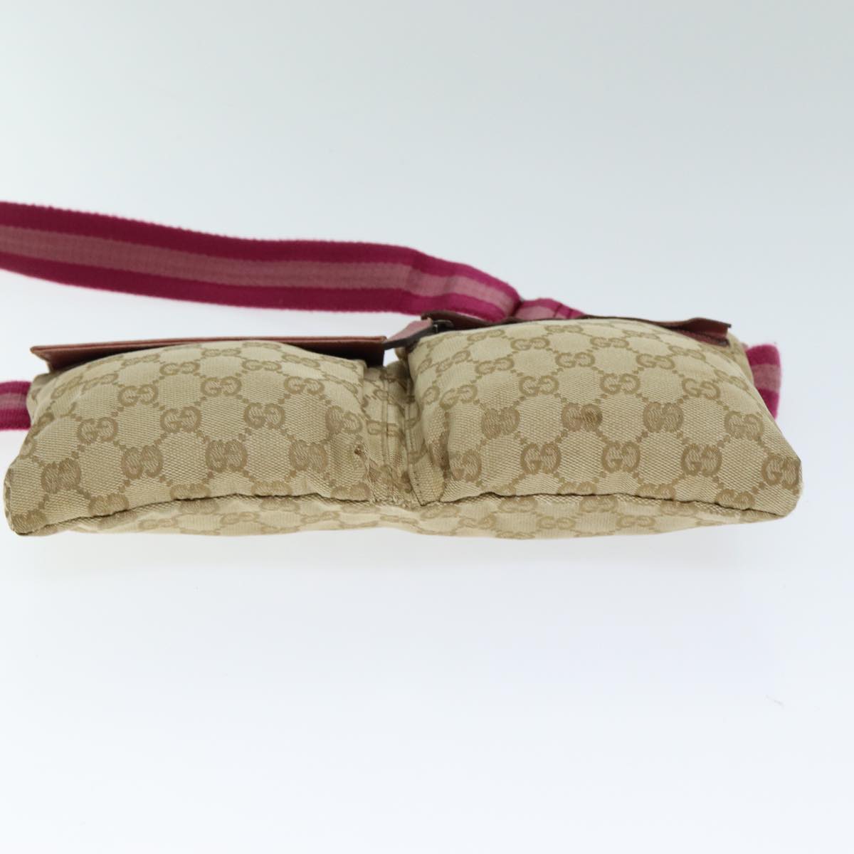 GUCCI GG Canvas Sherry Line Waist bag Beige Pink 28566 ep4752