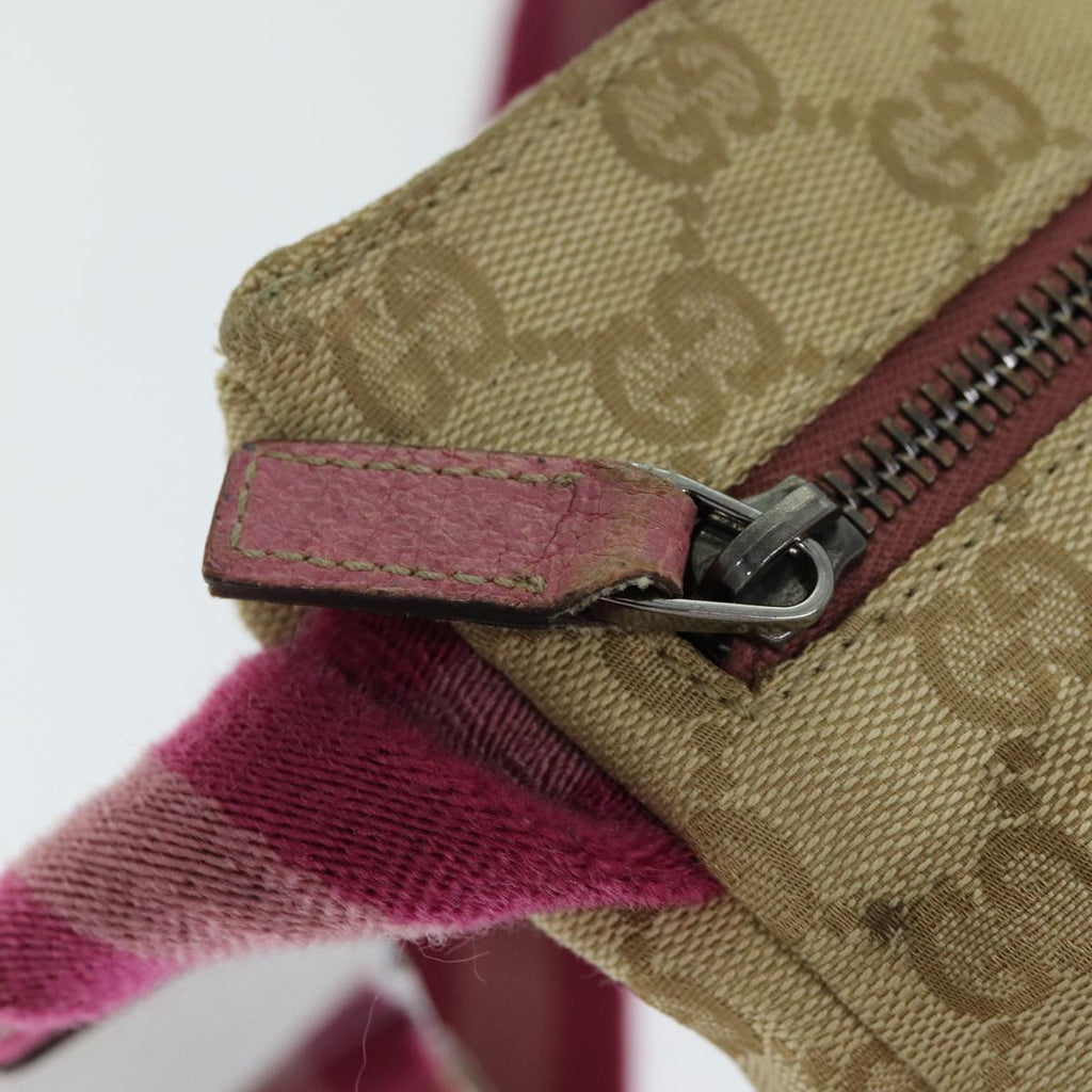GUCCI GG Canvas Sherry Line Waist bag Beige Pink 28566 ep4752