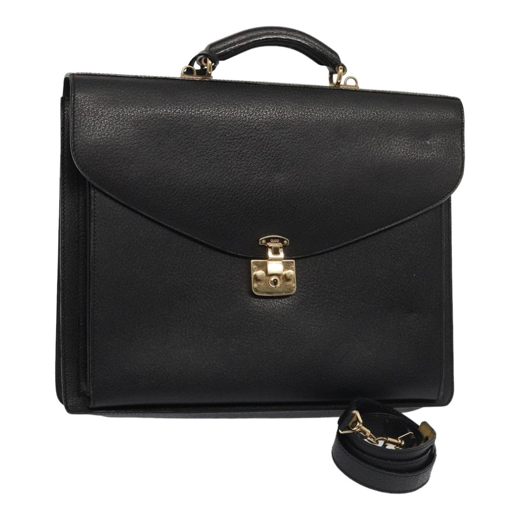 GUCCI Business Bag Leather 2way Black ep4781