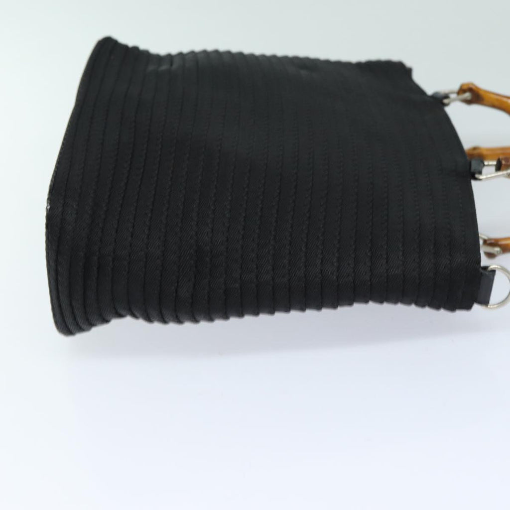 GUCCI Bamboo Hand Bag Nylon 2way Black 000 1998 0540 ep4783