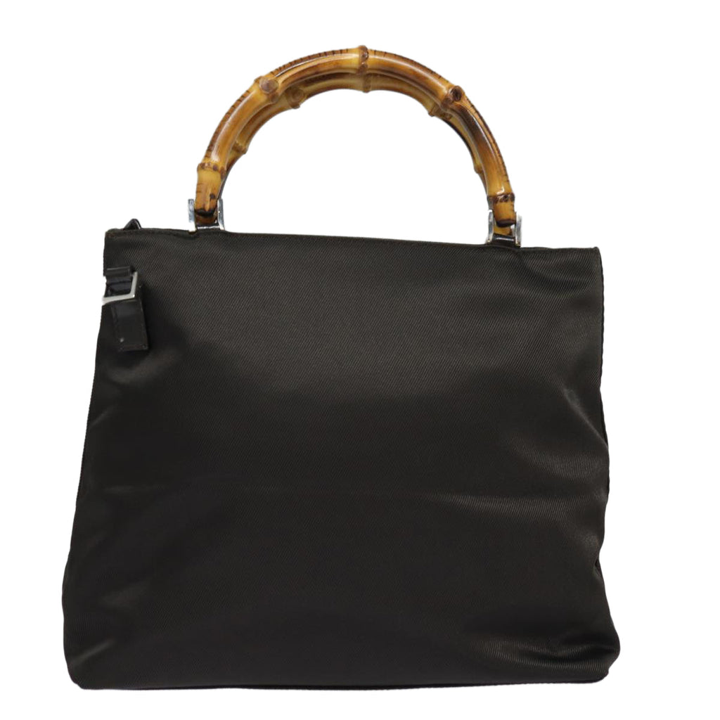GUCCI Bamboo Hand Bag Nylon 2way Brown 002 2058 0508 5 ep4789